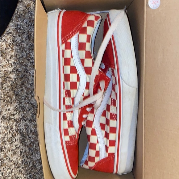 Vans Shoes - Women’s red and white vans